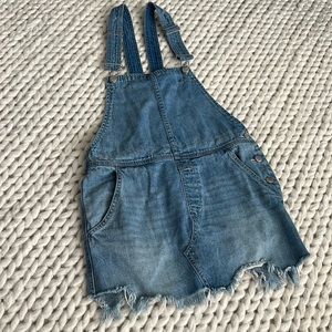 Free People mini denim overall dress